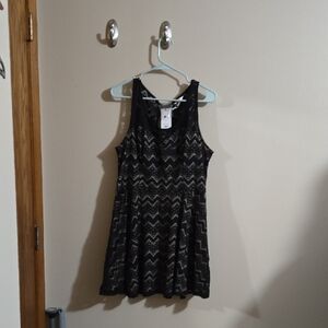 Candie's Black and White Zigzag Mini Dress